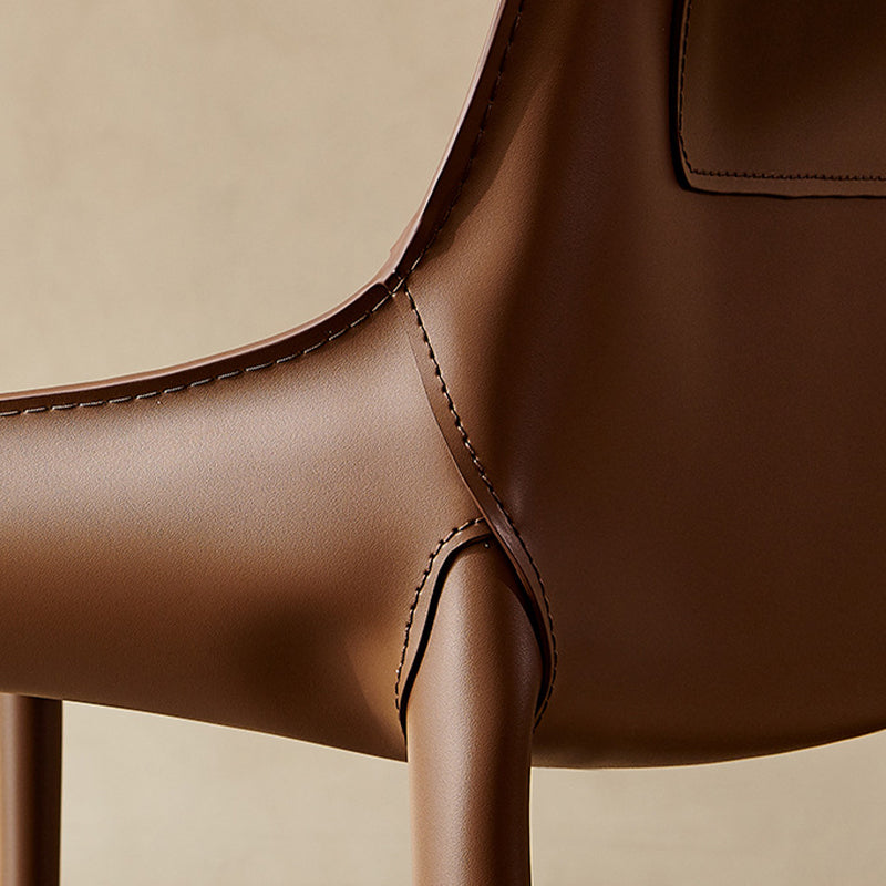 Contemporary Faux Leather Dining Chairs Indoor-Outdoor Parsons Chair