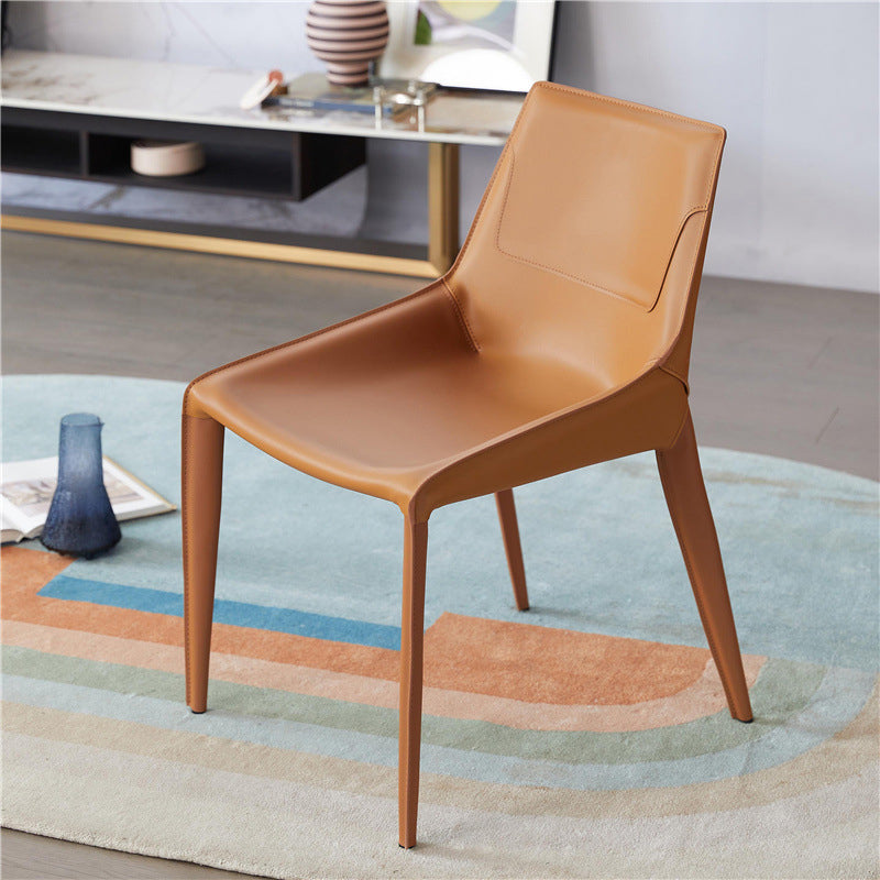 Contemporary Faux Leather Dining Chairs Indoor-Outdoor Parsons Chair