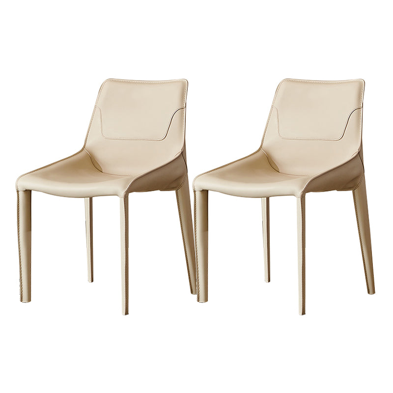 Contemporary Faux Leather Dining Chairs Indoor-Outdoor Parsons Chair