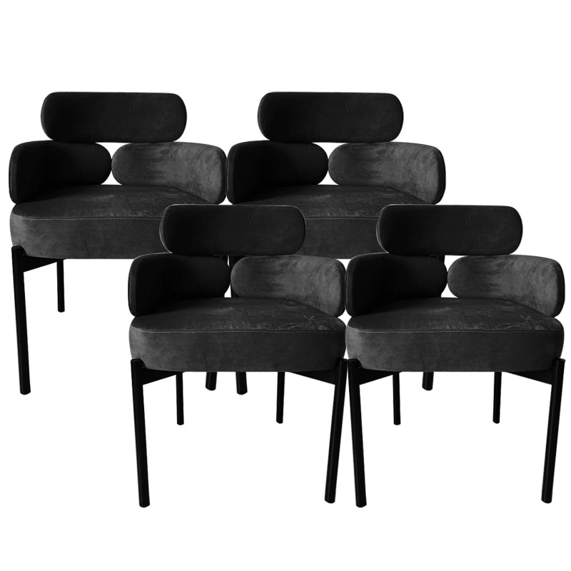 Home Upholstered Arm Dining Chairs Low Back Dining Chair for Indoor