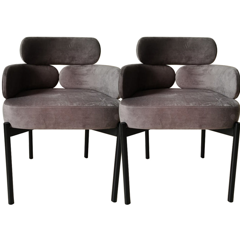 Home Upholstered Arm Dining Chairs Low Back Dining Chair for Indoor