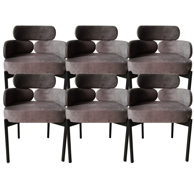 Home Upholstered Arm Dining Chairs Low Back Dining Chair for Indoor