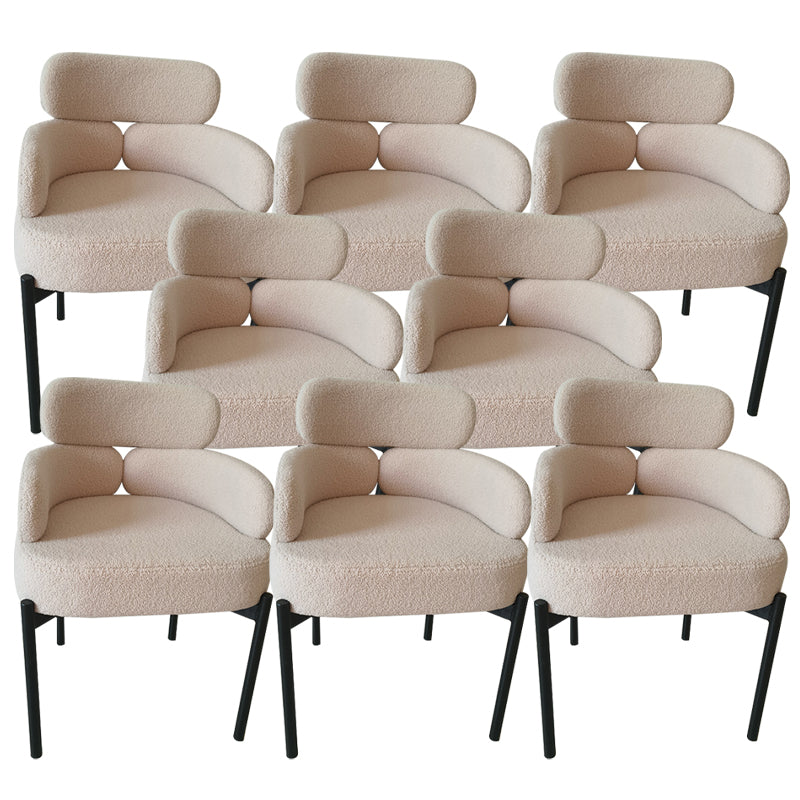 Home Upholstered Arm Dining Chairs Low Back Dining Chair for Indoor