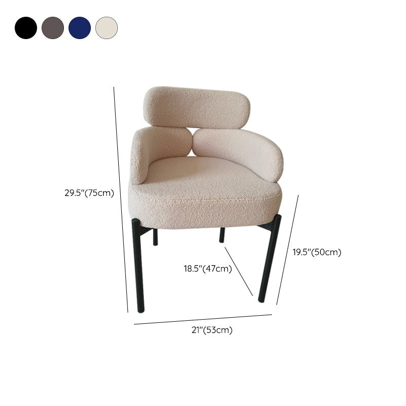 Home Upholstered Arm Dining Chairs Low Back Dining Chair for Indoor