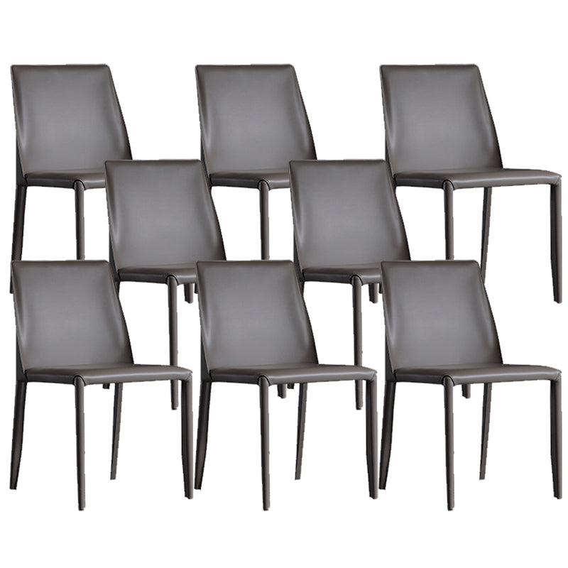 Industrial Faux Leather Dining Chairs Indoor-Outdoor Armless Chairs