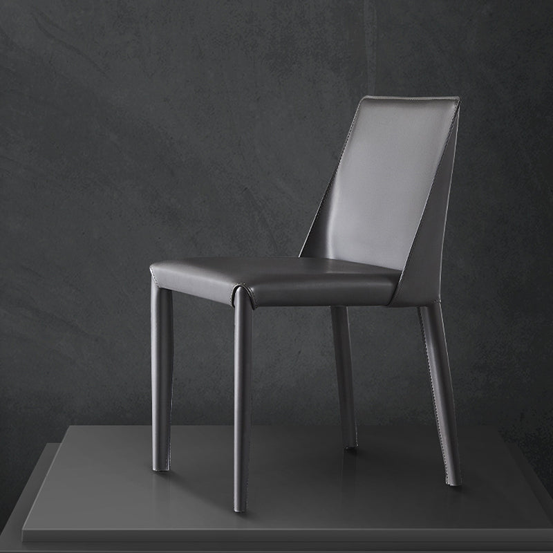 Industrial Faux Leather Dining Chairs Indoor-Outdoor Armless Chairs