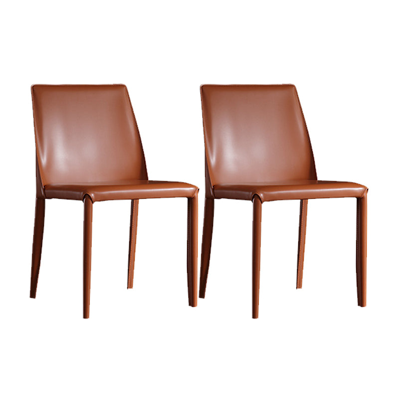 Industrial Faux Leather Dining Chairs Indoor-Outdoor Armless Chairs