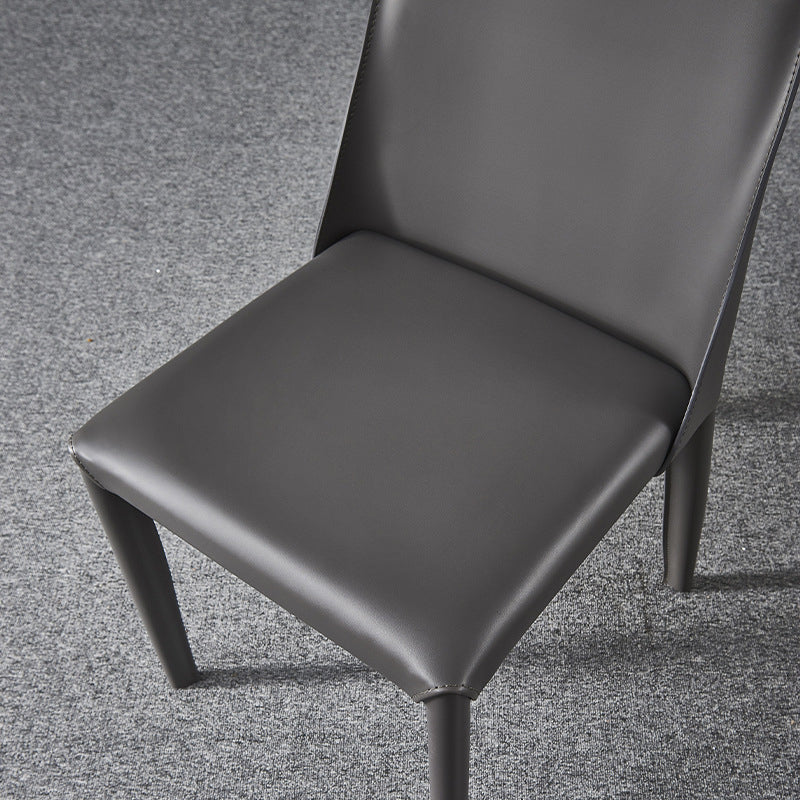 Industrial Faux Leather Dining Chairs Indoor-Outdoor Armless Chairs