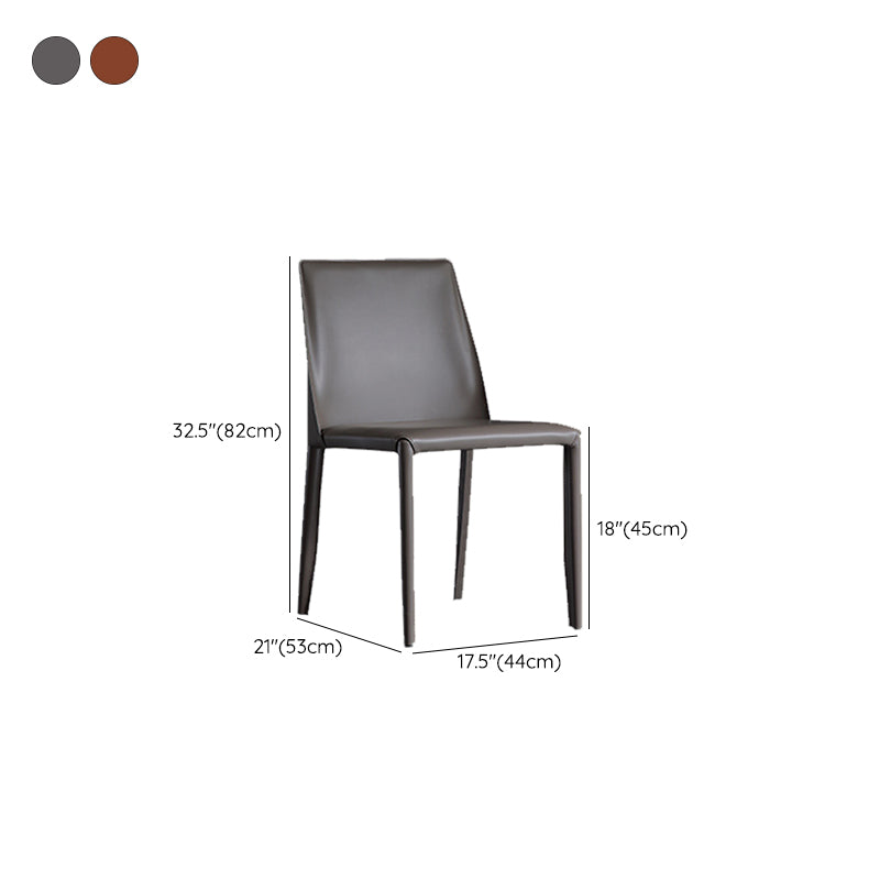 Industrial Faux Leather Dining Chairs Indoor-Outdoor Armless Chairs
