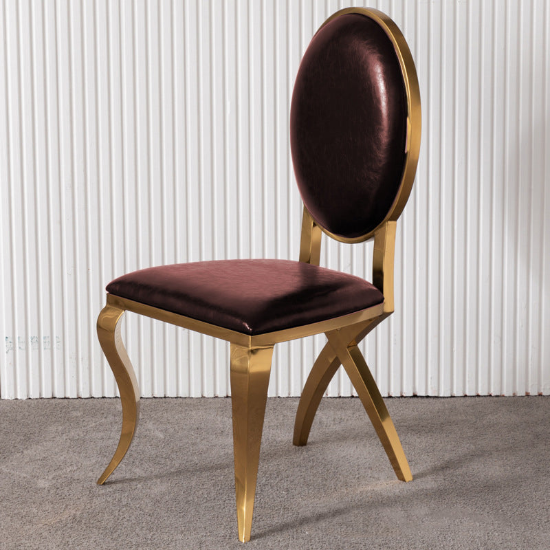 Glam Kitchen Dining Chair King Louis Back Upholstered Armless Side Chair