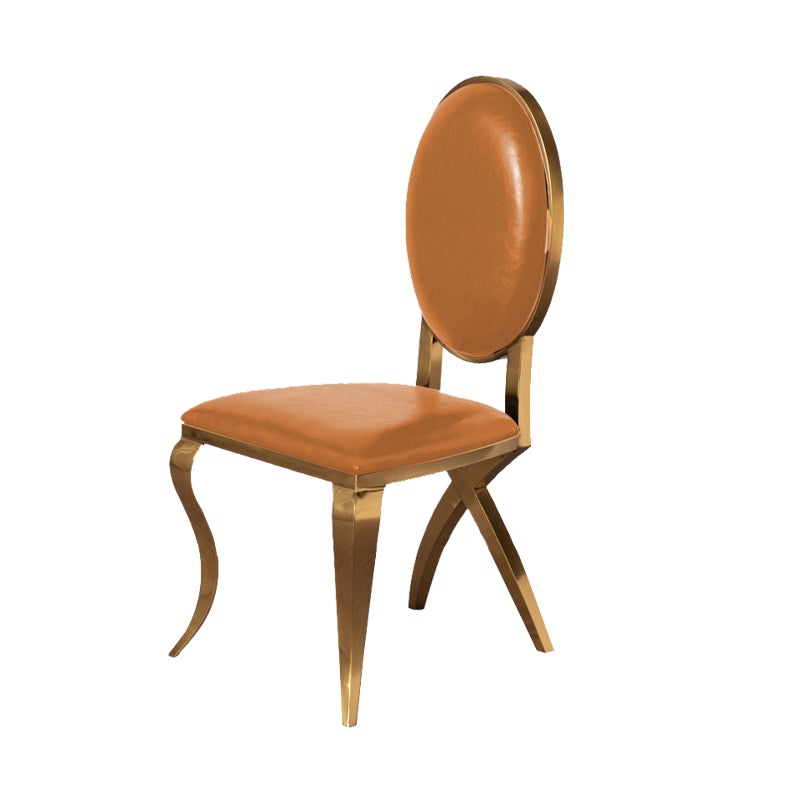 Glam Kitchen Dining Chair King Louis Back Upholstered Armless Side Chair