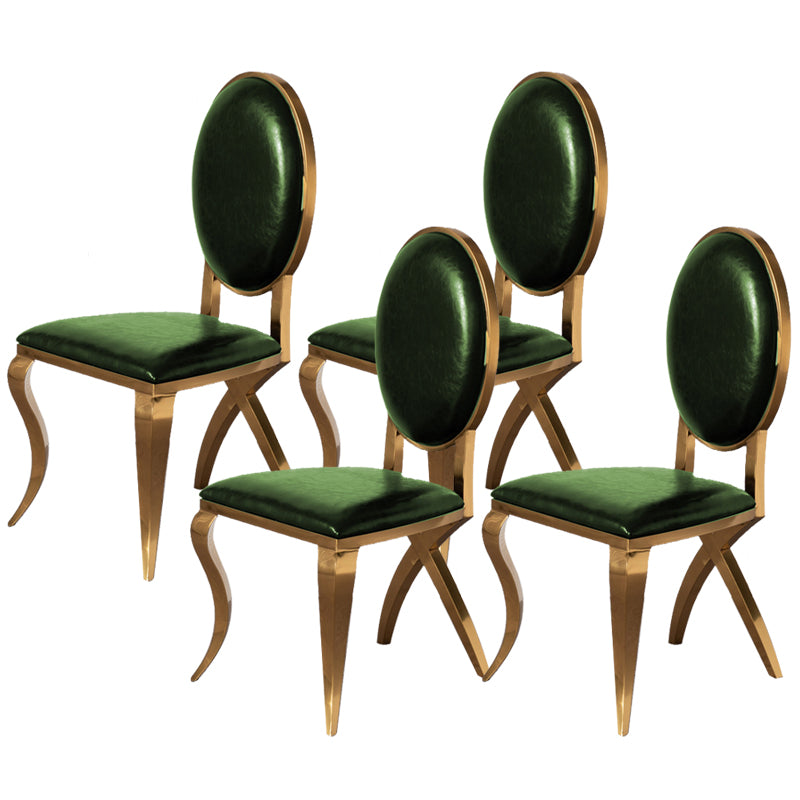 Glam Kitchen Dining Chair King Louis Back Upholstered Armless Side Chair