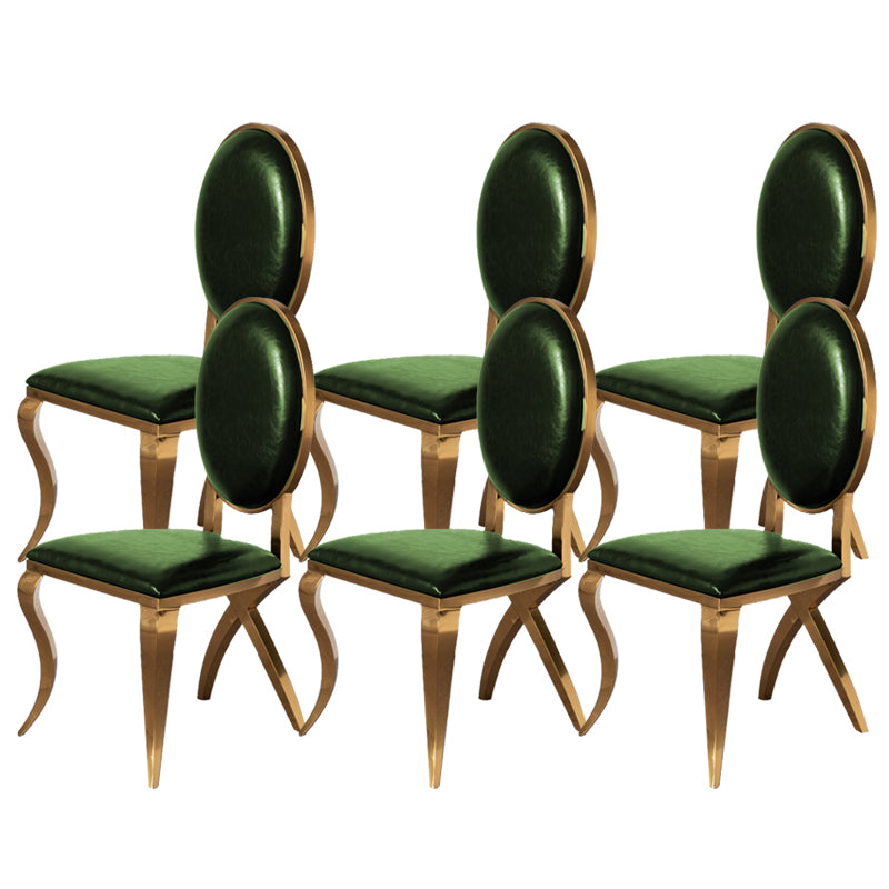 Glam Kitchen Dining Chair King Louis Back Upholstered Armless Side Chair