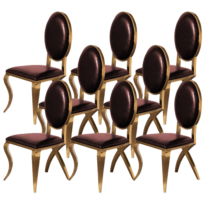 Glam Kitchen Dining Chair King Louis Back Upholstered Armless Side Chair