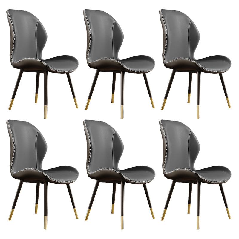 Glam Style Chair Leather Wingback Dining Chair for Kitchen Use
