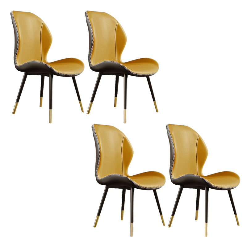 Glam Style Chair Leather Wingback Dining Chair for Kitchen Use