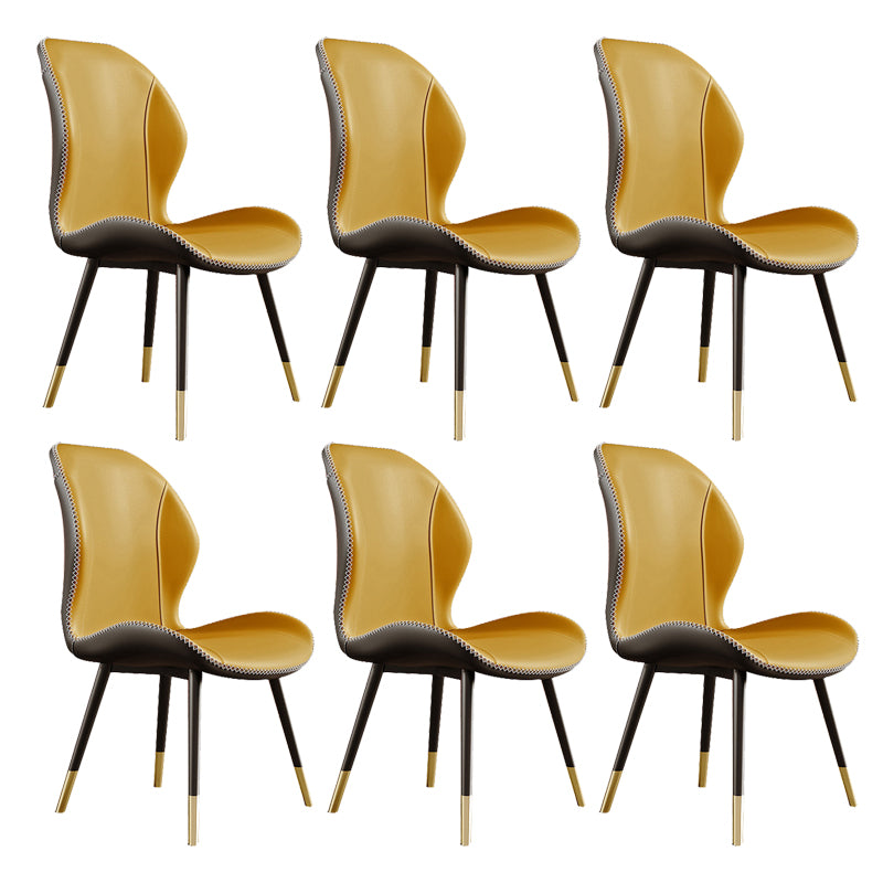 Glam Style Chair Leather Wingback Dining Chair for Kitchen Use