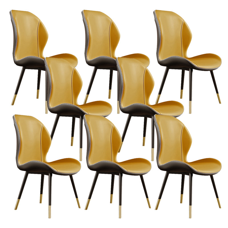 Glam Style Chair Leather Wingback Dining Chair for Kitchen Use