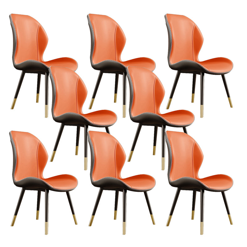 Glam Style Chair Leather Wingback Dining Chair for Kitchen Use