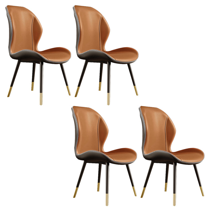 Glam Style Chair Leather Wingback Dining Chair for Kitchen Use