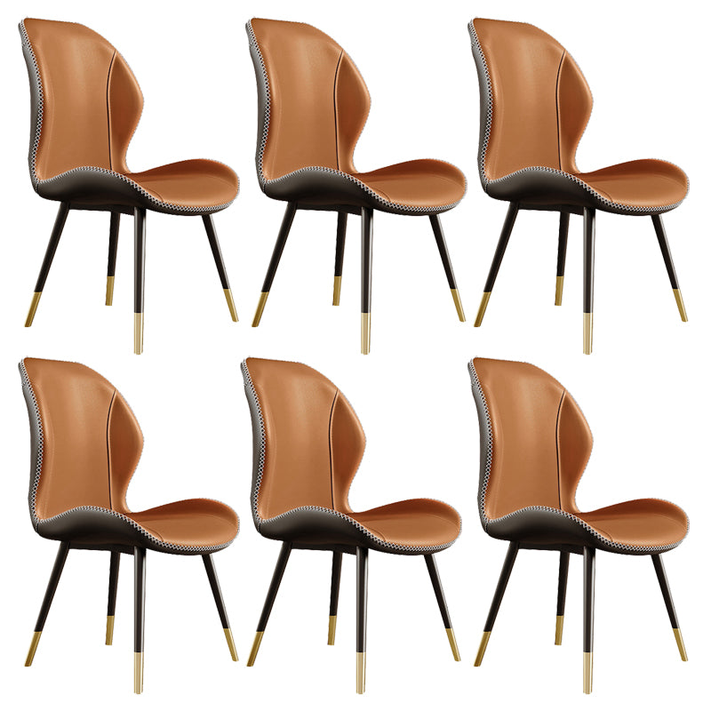 Glam Style Chair Leather Wingback Dining Chair for Kitchen Use