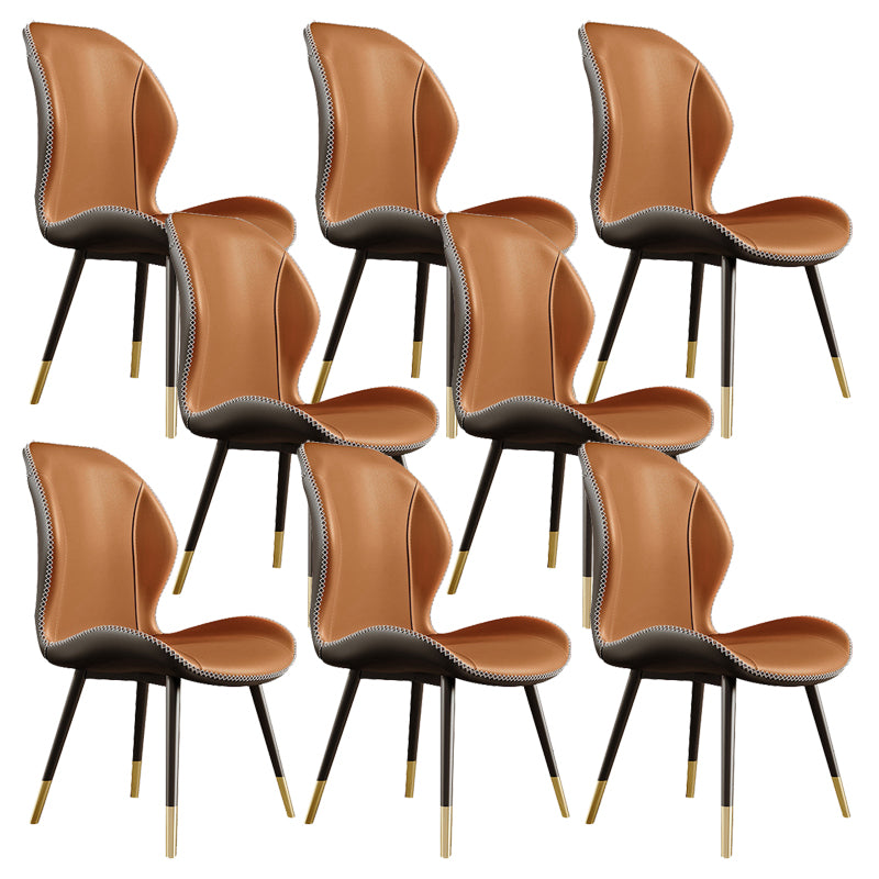 Glam Style Chair Leather Wingback Dining Chair for Kitchen Use