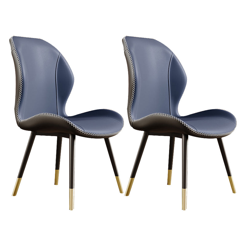 Glam Style Chair Leather Wingback Dining Chair for Kitchen Use