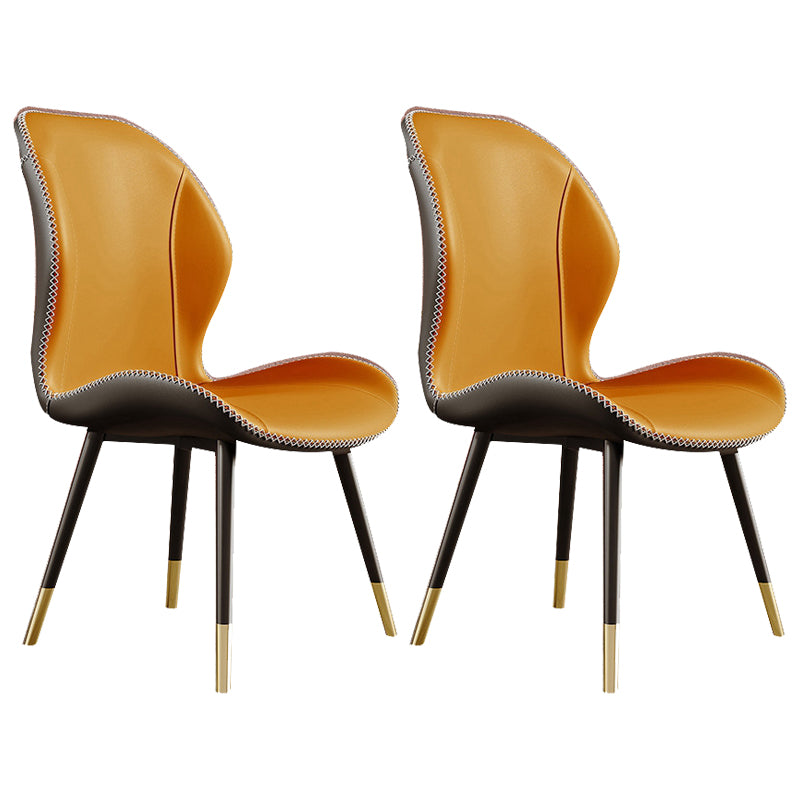 Glam Style Chair Leather Wingback Dining Chair for Kitchen Use