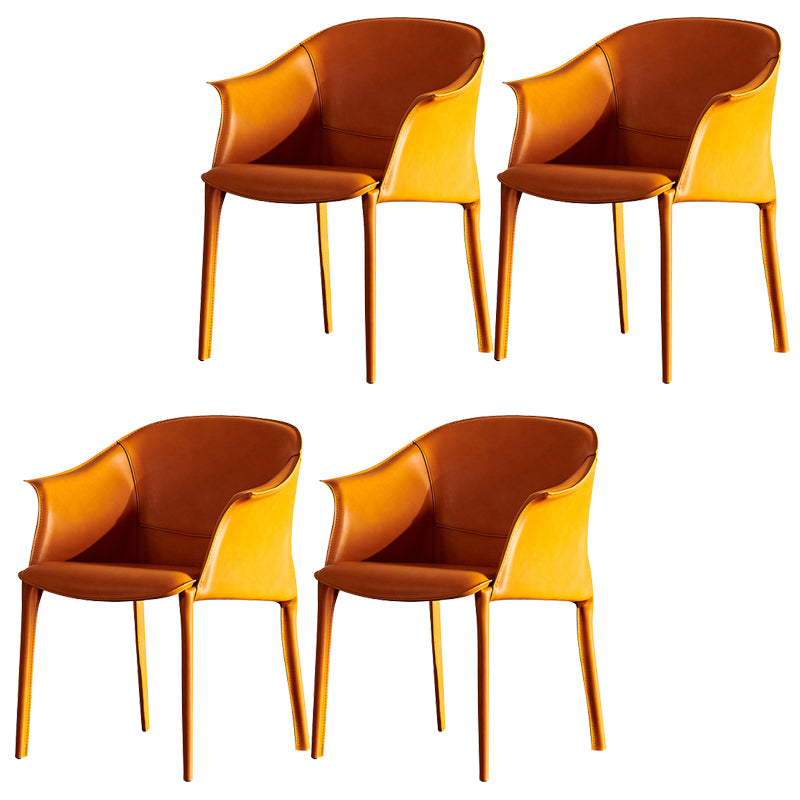 Contemporary Style Arm Chair Leather Dining Chair for Home Use