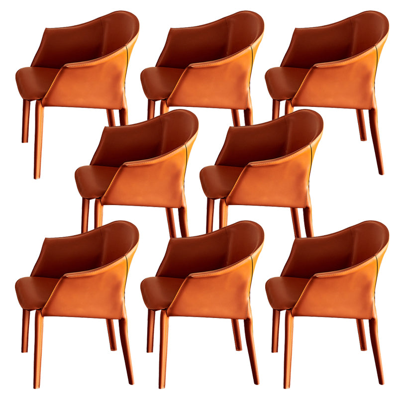 Contemporary Style Arm Chair Leather Dining Chair for Home Use