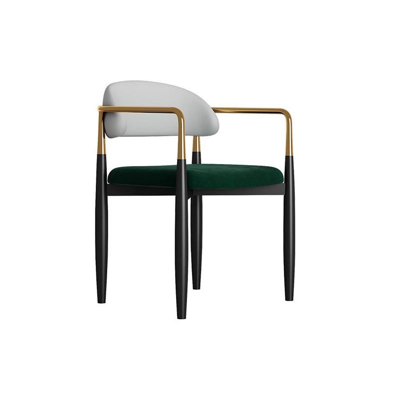 Modern Kitchen Dining Side Chair Metal Open Back Dining Arm Chair