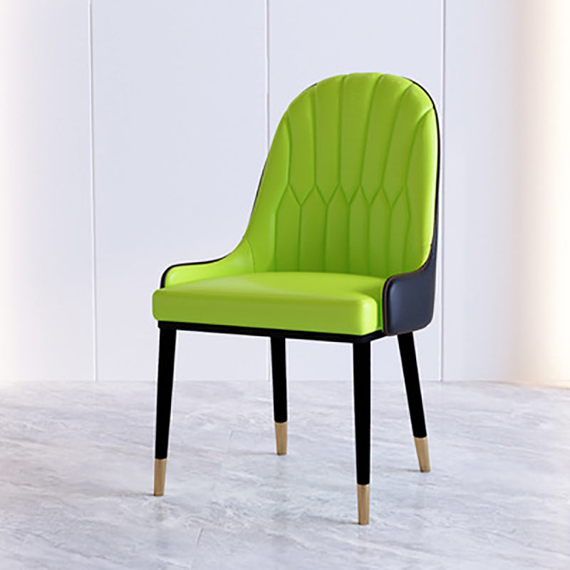 Contemporary Side Chair Upholstered Armless Faux Leather Dining Chairs