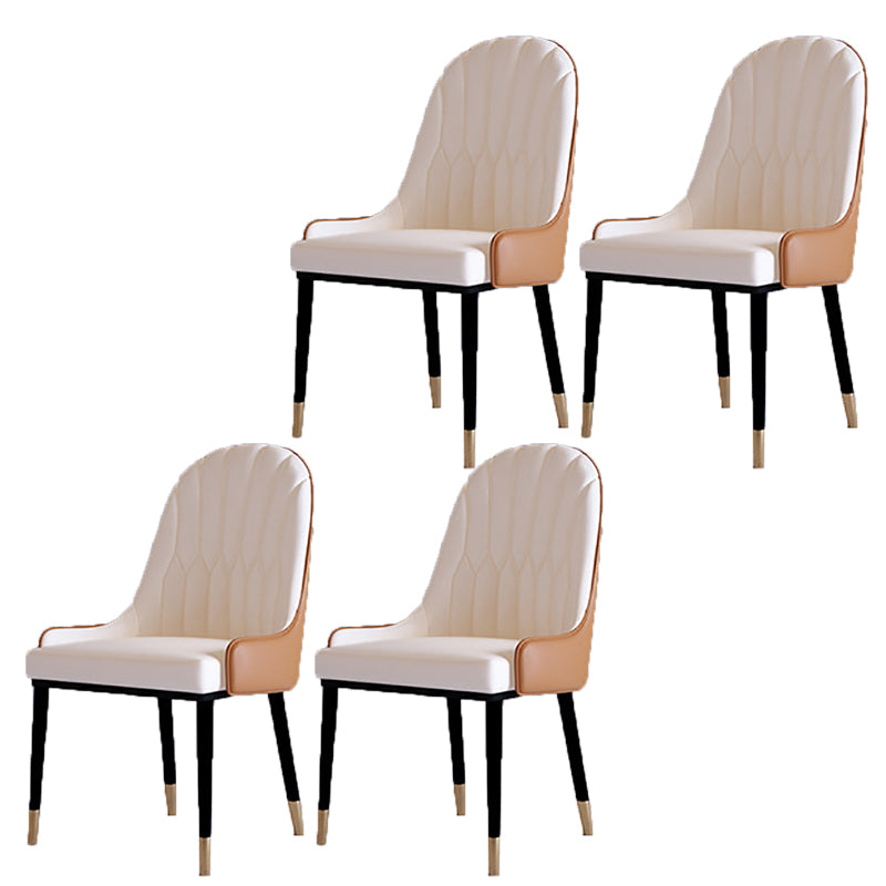 Contemporary Side Chair Upholstered Armless Faux Leather Dining Chairs