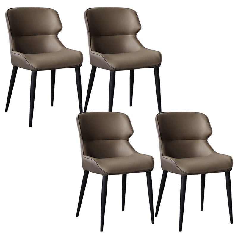 Contemporary Kitchen Dining Armless Chair Wingback Side Chair