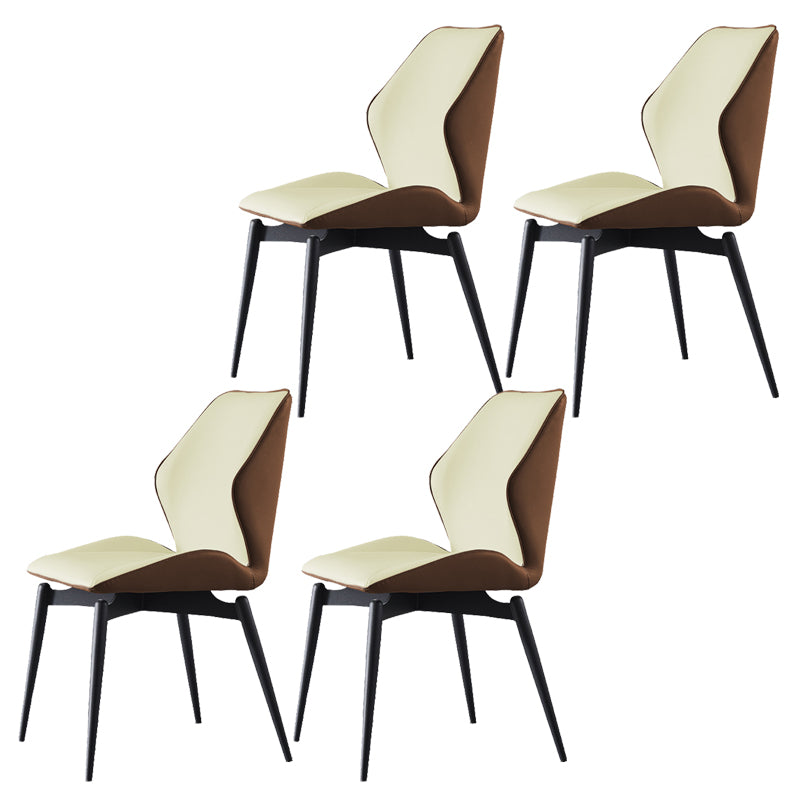 Home Dining Room Chair Faux Leather Side Wingback Armless Chair