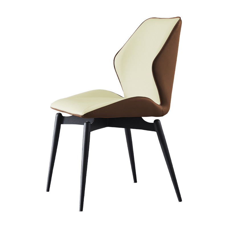 Home Dining Room Chair Faux Leather Side Wingback Armless Chair