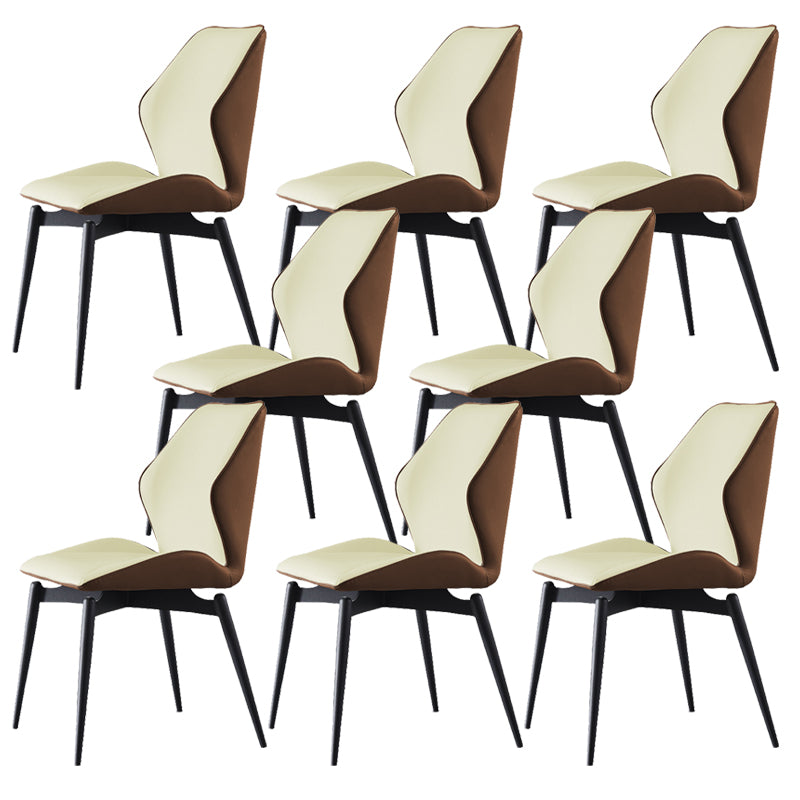 Home Dining Room Chair Faux Leather Side Wingback Armless Chair