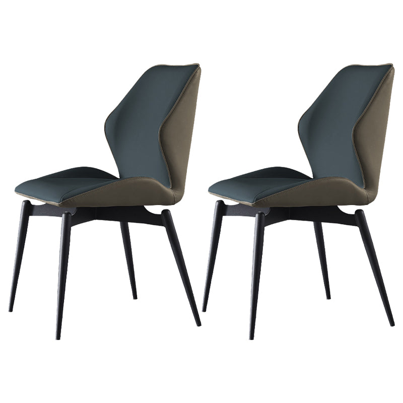 Home Dining Room Chair Faux Leather Side Wingback Armless Chair