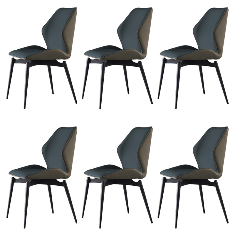 Home Dining Room Chair Faux Leather Side Wingback Armless Chair