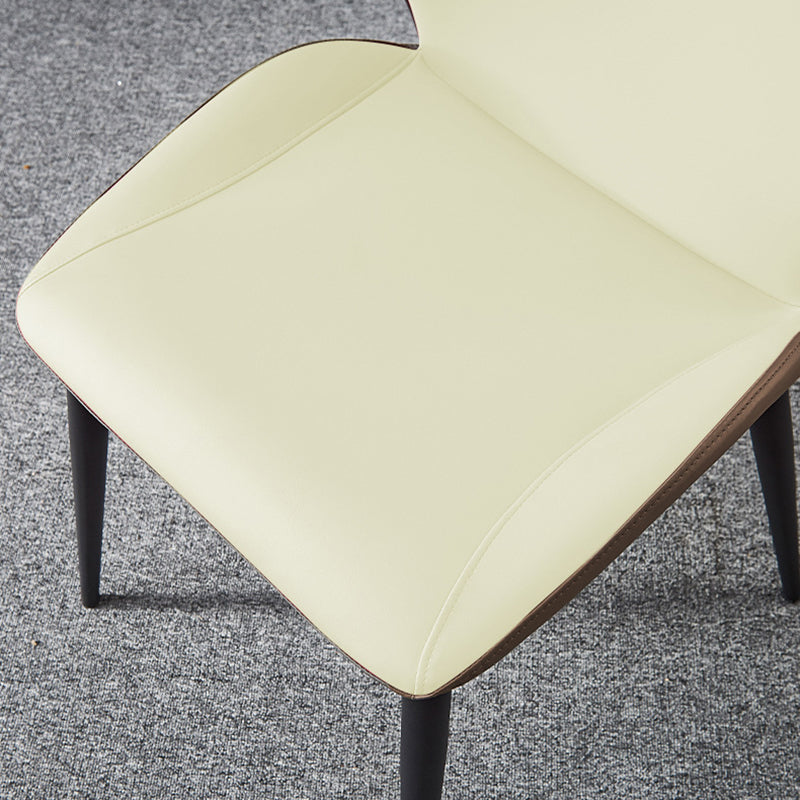 Home Dining Room Chair Faux Leather Side Wingback Armless Chair