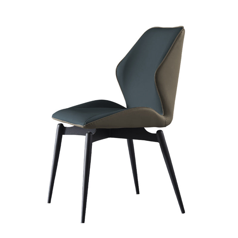 Home Dining Room Chair Faux Leather Side Wingback Armless Chair