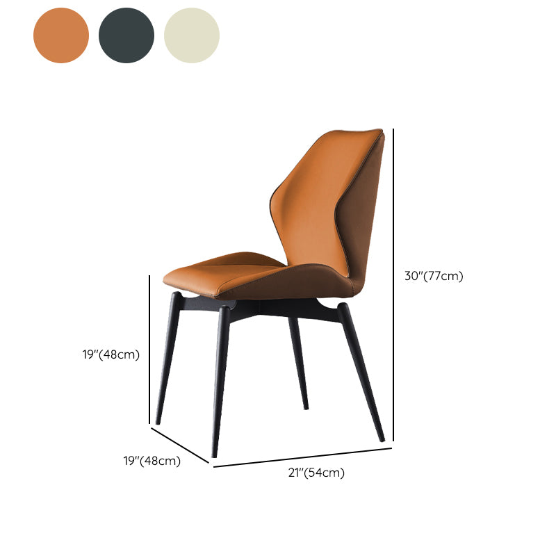 Home Dining Room Chair Faux Leather Side Wingback Armless Chair