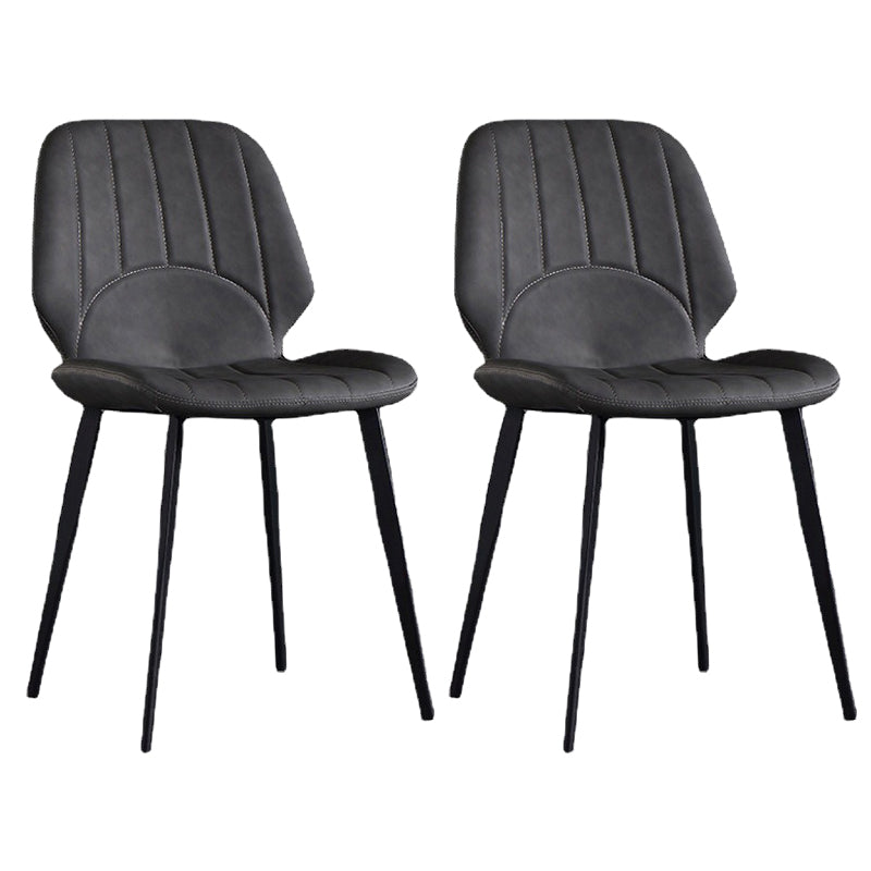 Industrial Dining Side Chair Wingback PU Leather Dining Chair