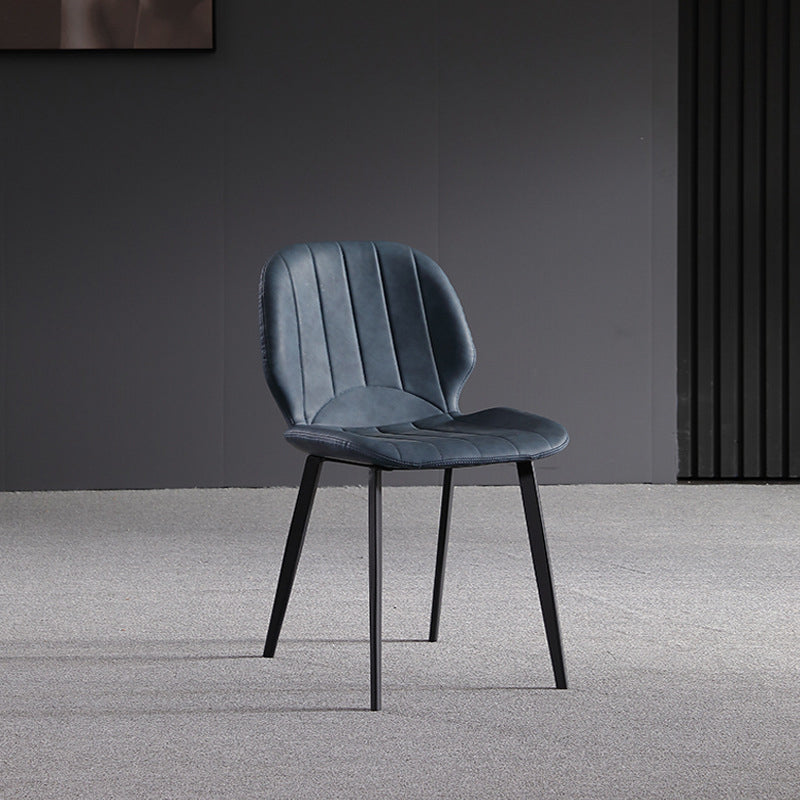 Industrial Dining Side Chair Wingback PU Leather Dining Chair