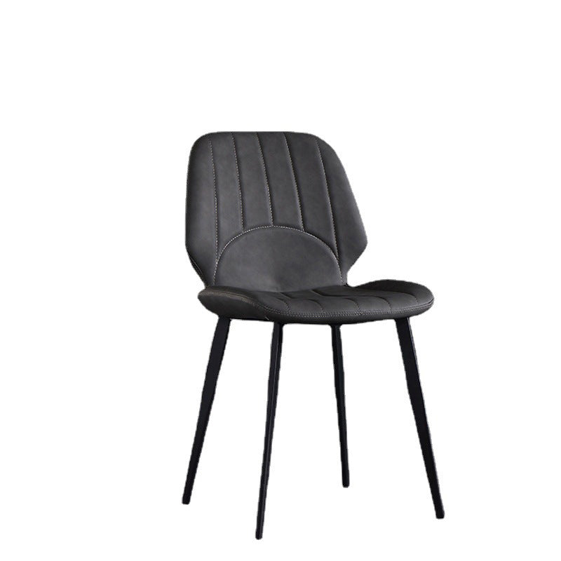 Industrial Dining Side Chair Wingback PU Leather Dining Chair