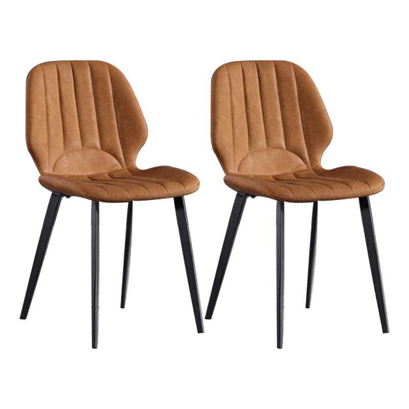 Industrial Dining Side Chair Wingback PU Leather Dining Chair