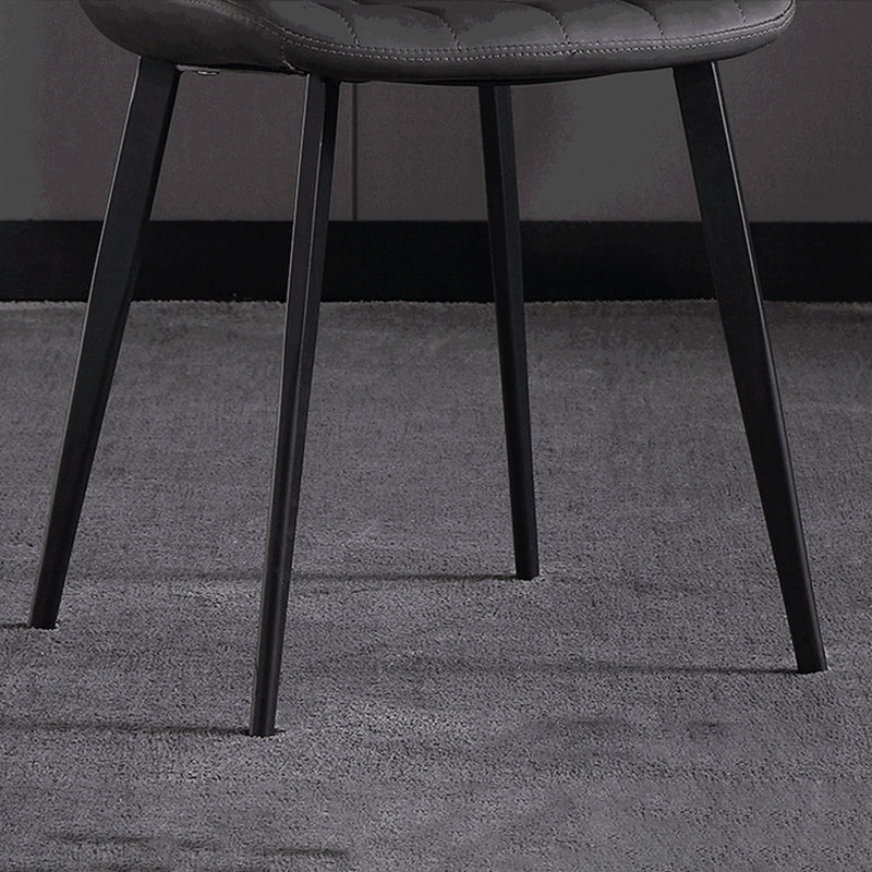 Industrial Dining Side Chair Wingback PU Leather Dining Chair