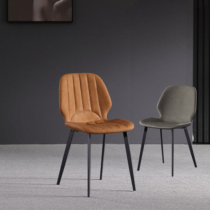 Industrial Dining Side Chair Wingback PU Leather Dining Chair