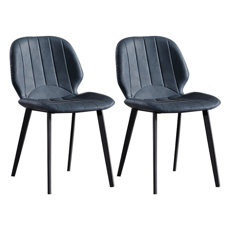 Industrial Dining Side Chair Wingback PU Leather Dining Chair