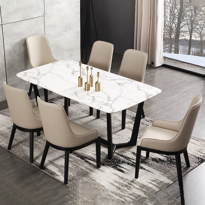 Modern Style Faux Leather Chairs Arm Side Chairs with Wooden Legs for Home Use